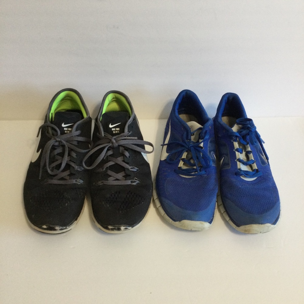 NIKE Free Run sneakers 8 womens running athletic shoes black blue lot bundle